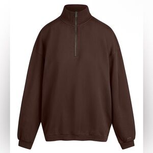 Skims 🤎🤎 Boyfriend Fleece Oversized Half Zip Size XL NWT